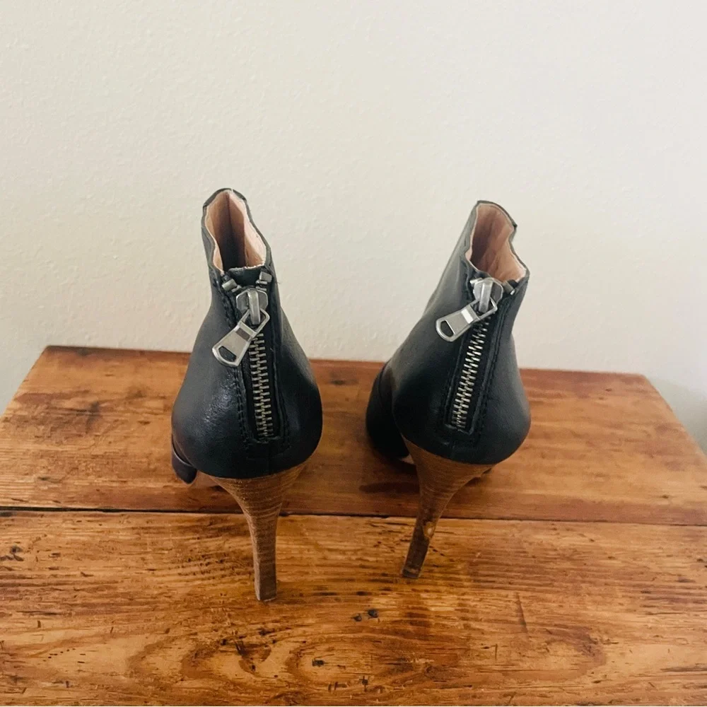 Madewell Jules Black Leather High Heel Booties